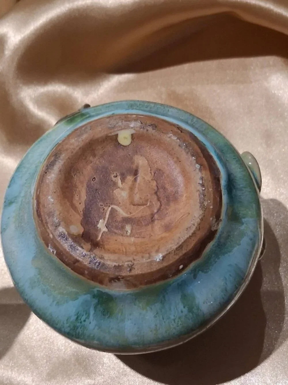 Vintage Mid-to-late 20th-century majolica-style and studio art pottery vase